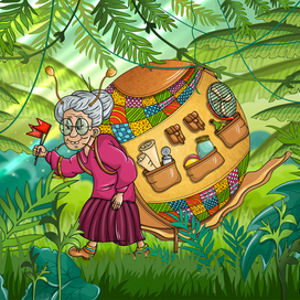 Бабуля-улитка. Не стареем душой.