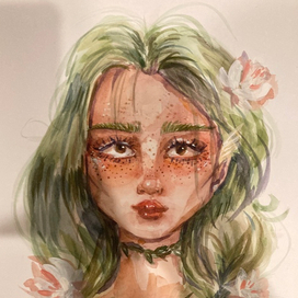 Девушка с зелеными волосами