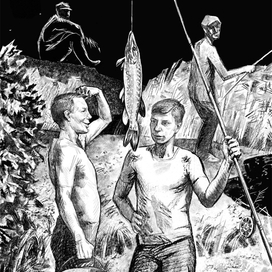 Иллюстрация к рассказу о рыбаках (Воспоминания рыбака)