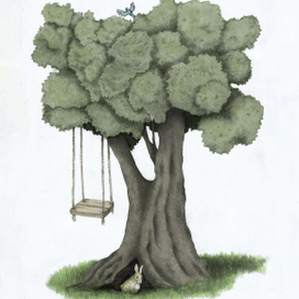Дерево с качелями