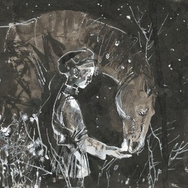 Иллюстрация к произведению "Бежин луг" Тургенева И.С., 20x20, бум.,тушь.,гуашь. 2012г.