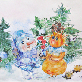 Букет для рыжей красотки.Открытка