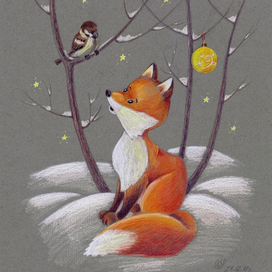 Лисенок и воробей