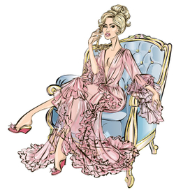 Иллюстрация для салона вечерних платьев