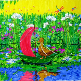 Канаты-паутинки, а парус - лепесток.