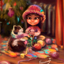 Девочка которая очень любит вязать ❤💛💙