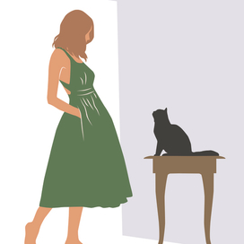 Девушка с кошкой