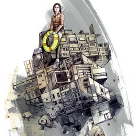 Иллюстрация для афиши к фильму "Спасение  утопающих".