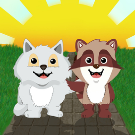 Песец и енот