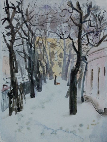 Академический сад зимой.