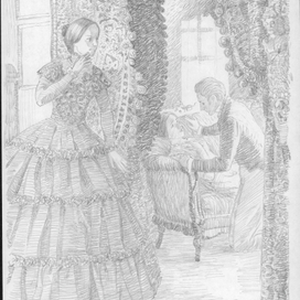 Подготовительные рисунки. Лунный камень. Часть 2.