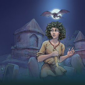 На кладбище