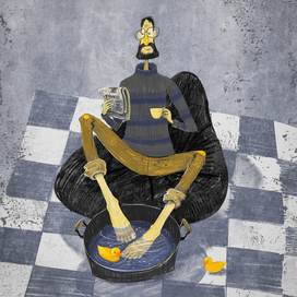 Тазик с кипятком