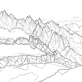 Горы, раскраска