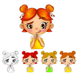 Рыжеволосая девочка для упаковки набора шитья для детей