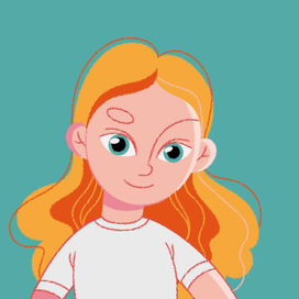Концепт персонажа девочки с рыжими волосами 