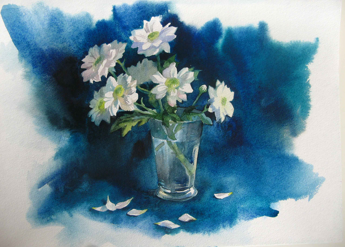 Белые хризантемки