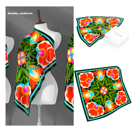 Иллюстрация для платка дома моды IRKE.