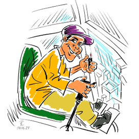 Перекур. Иллюстрация ко дню крановщик.