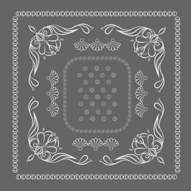 Разработка fashion принта для женской шелковой косынки