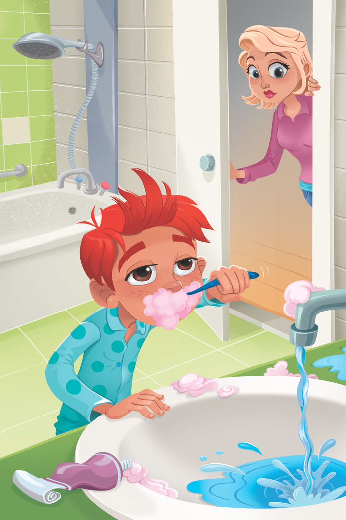 Для детской книге о гигиене