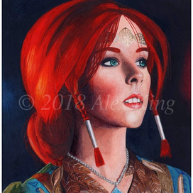 Портрет рыжей девушки