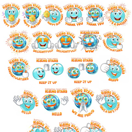 Stickers for the company RISING STARS