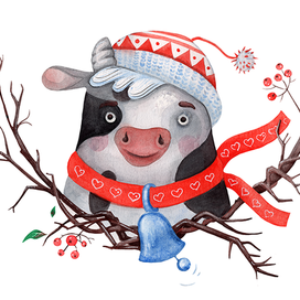 Новогодний бычок