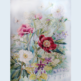 Bouquet with Peony Flowers