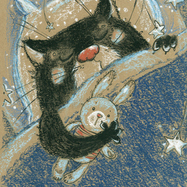 Кошки-мышки, иллюстрация к детской книжке с окошками