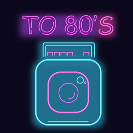 Неоновая иконка Instagram