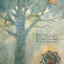 роспись стены, яблоня