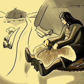 Выскабливание шкуры. Палеолит