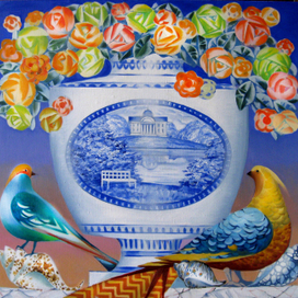 Натюрморт с фазаном 90х90 х.м 2014 г.