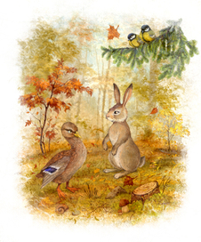 Серая Шейка и Заяц