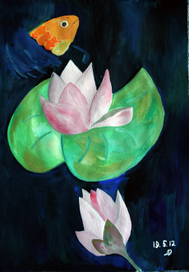 Рыба, поедающая цветок лотоса