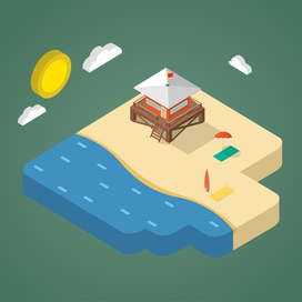 Isometric beach