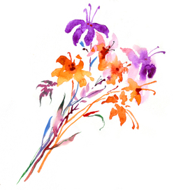 Нежные акварельные цветы