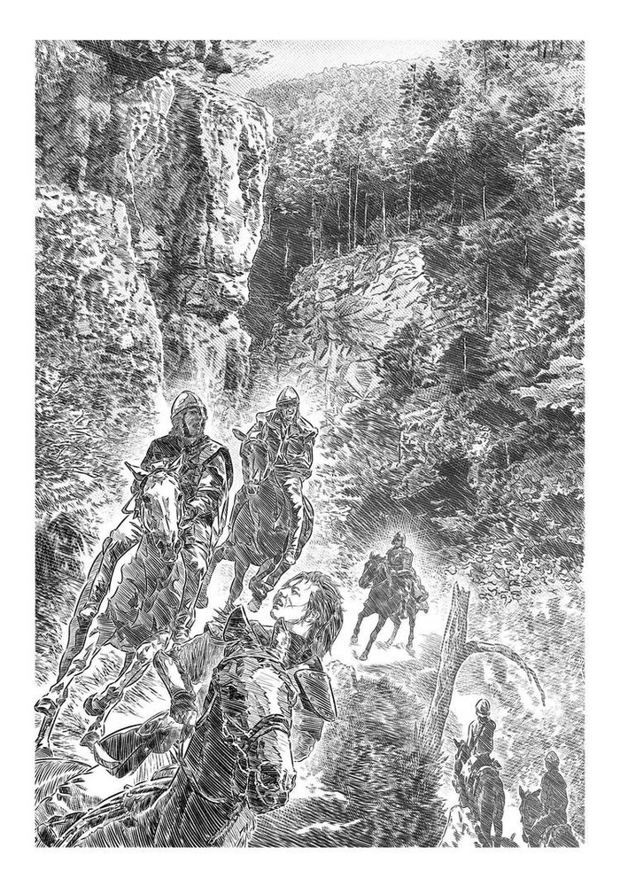 Дорога в сказку, Иллюстрация № 20 - Погоня в горах.