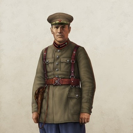 Командир в суконной рубахе-френч. Для энциклопедии Е. Дрига "Униформа АБТВ РККА"