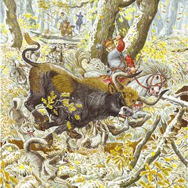 Поединок князя с туром.