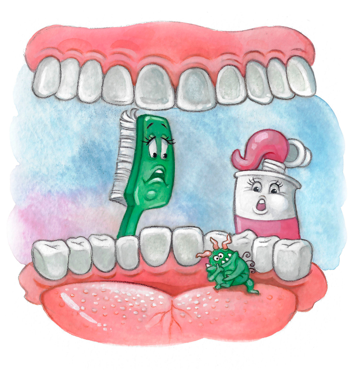 Иллюстрация к книге о зубных монстрах