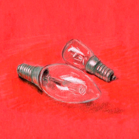 Две лампочки на красном