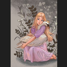 Иллюстрация к книге "Дикие лебеди"