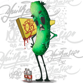 Иллюстрация граффити огурец