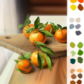 Натюрморт с мандаринами