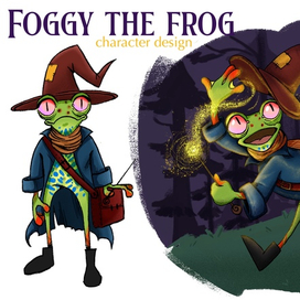 Дизайн бренд персонаж лягушка Фогги
