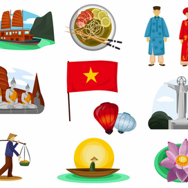 Пак набора иллюстраций "Вьетнам"