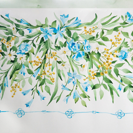 акварельные цветы