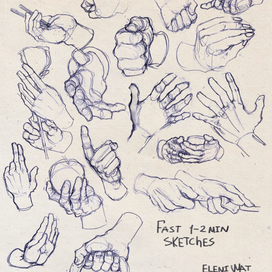 Учебные наброски кистей рук 3